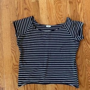 Brandy Melville navy and white top size M/L